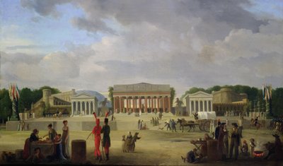 View of the Grand Theatre Constructed in the Place de la Concorde for the Fete de la Paix by Jean Baptiste Louis Cazin